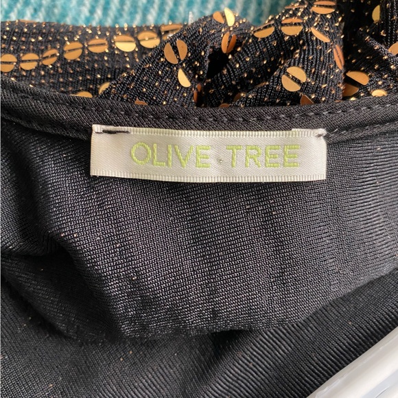 Olive Tree Long-Sleeved Low Back Black With Gold Sequins Fitted Dress - Size S - Picture 3 of 3